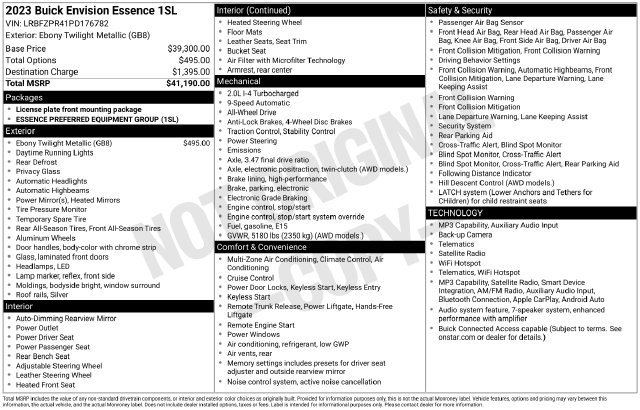 Used 2023 Buick Envision Essence SUV