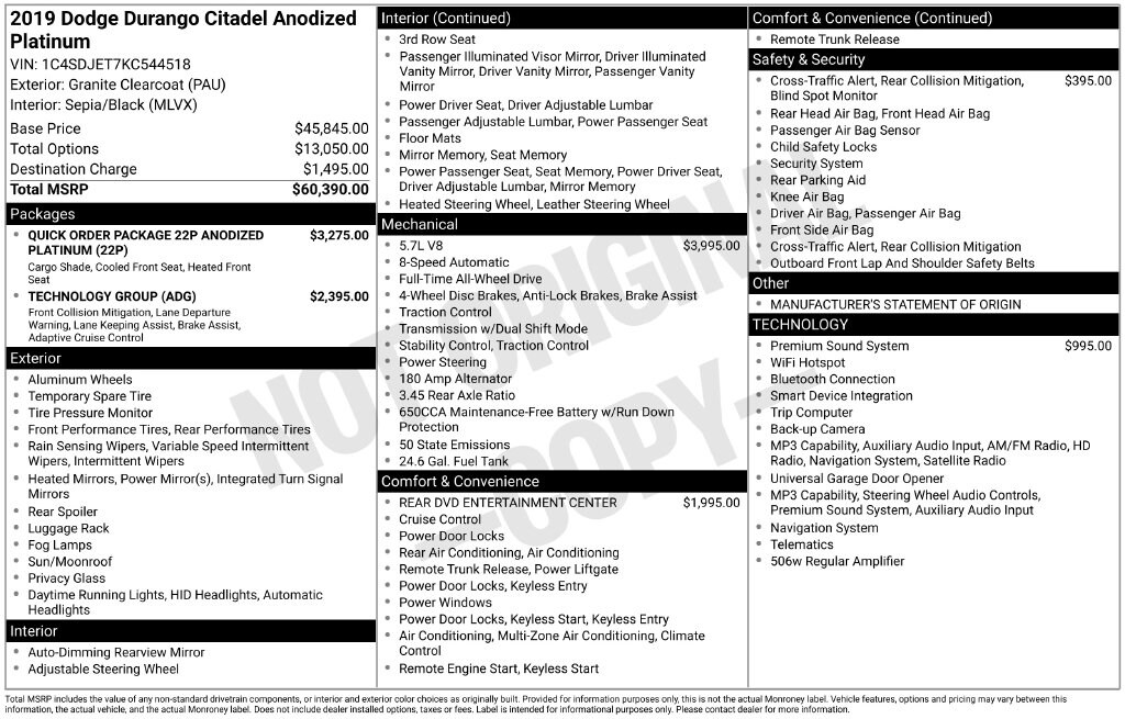Used 2019 Dodge Durango Citadel SUV