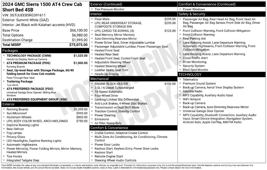 Used 2024 GMC Sierra 1500 AT4 Truck
