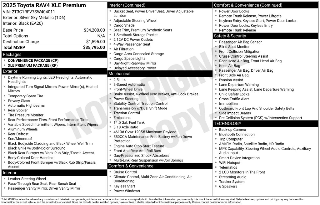 Used 2025 Toyota RAV4 XLE Premium SUV