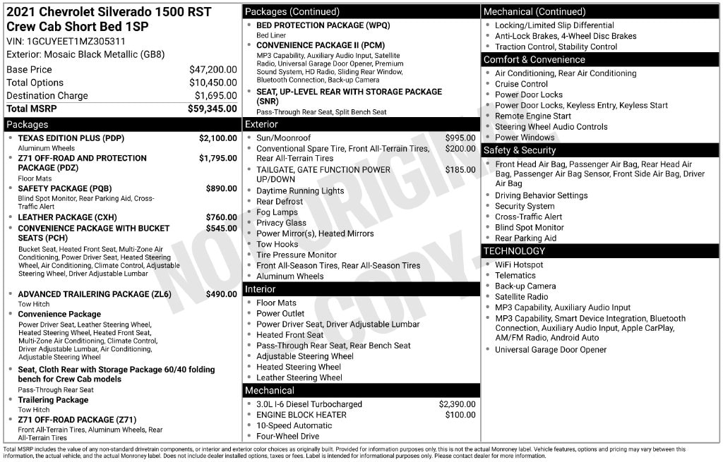 Used 2021 Chevrolet Silverado 1500 RST Truck