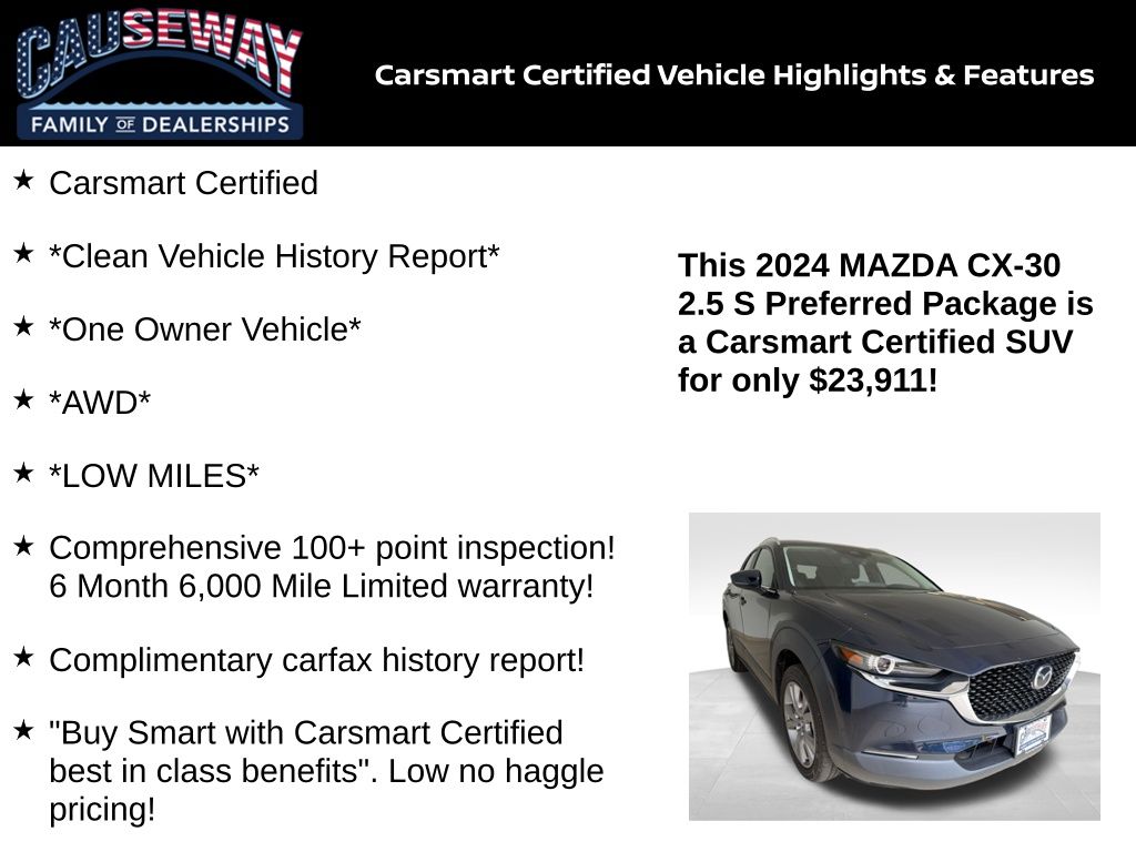 Certified 2024 Mazda CX-30 2.5 S Preferred Package SUV