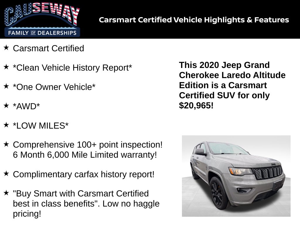 Certified 2020 Jeep Grand Cherokee Altitude SUV