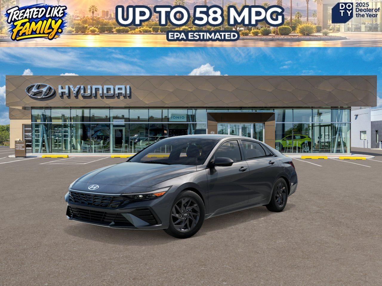 2026 Hyundai Elantra Hybrid Blue Sedan