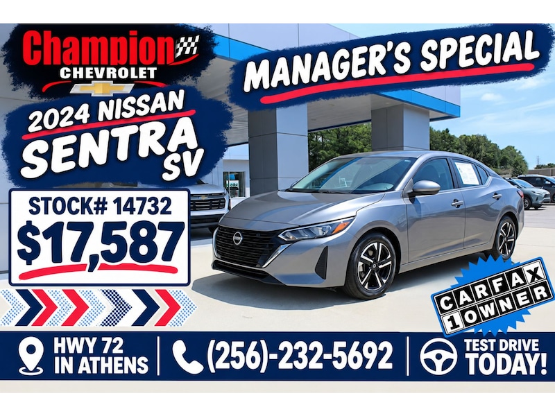2024 Nissan Sentra Managers Special at Champion Chevrolet HWY 72 in Athens, AL