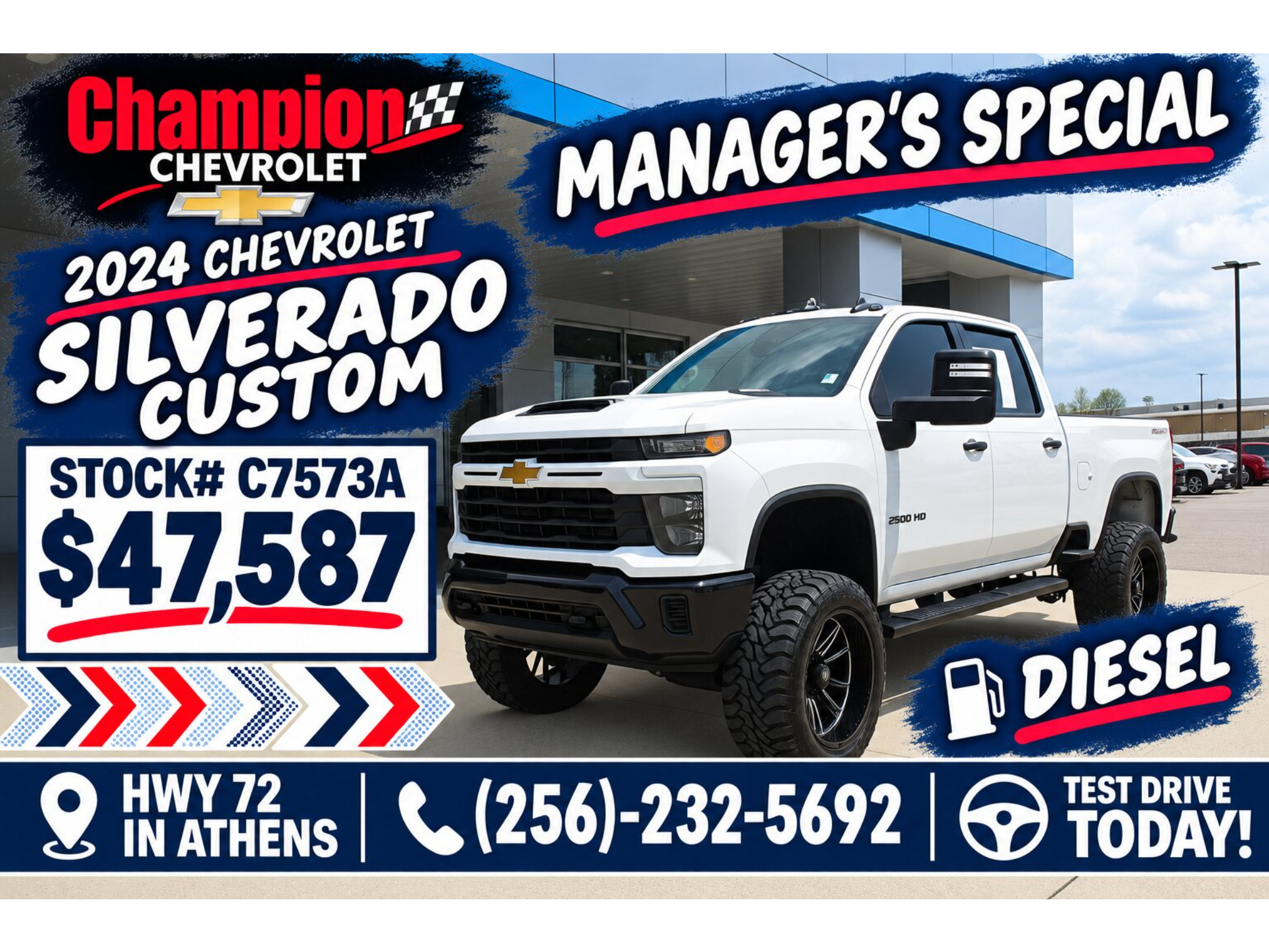 2024 Chevrolet Silverado 2500 HD Managers Special at Champion Chevrolet HWY 72 in Athens, AL