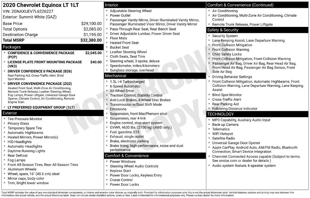 Used 2020 Chevrolet Equinox LT SUV