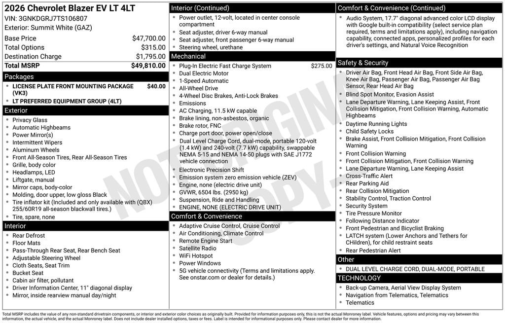 New 2026 Chevrolet Blazer EV LT SUV