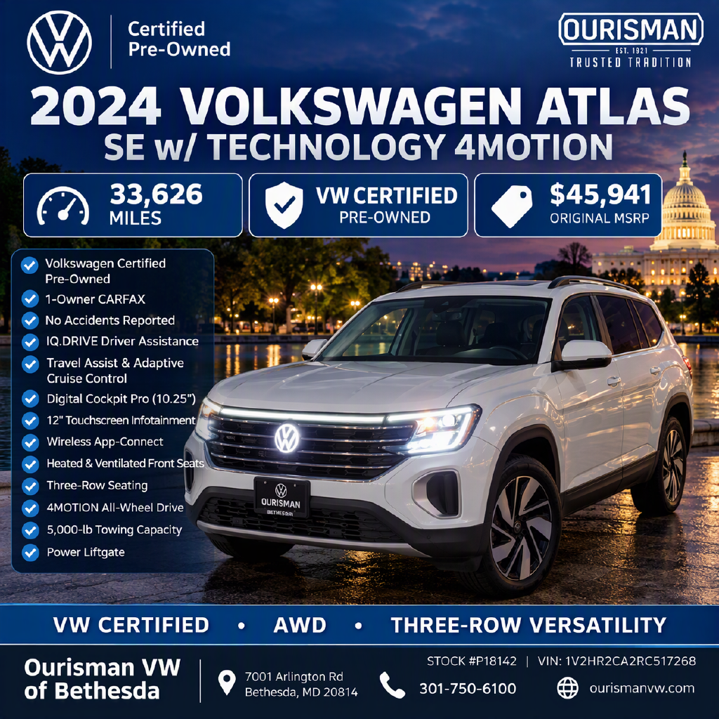 Used 2024 Volkswagen Atlas 2.0T SE w/Technology SUV