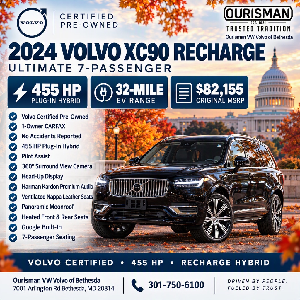 Certified 2024 Volvo XC90 Recharge Plug-In Hybrid Ultimate SUV