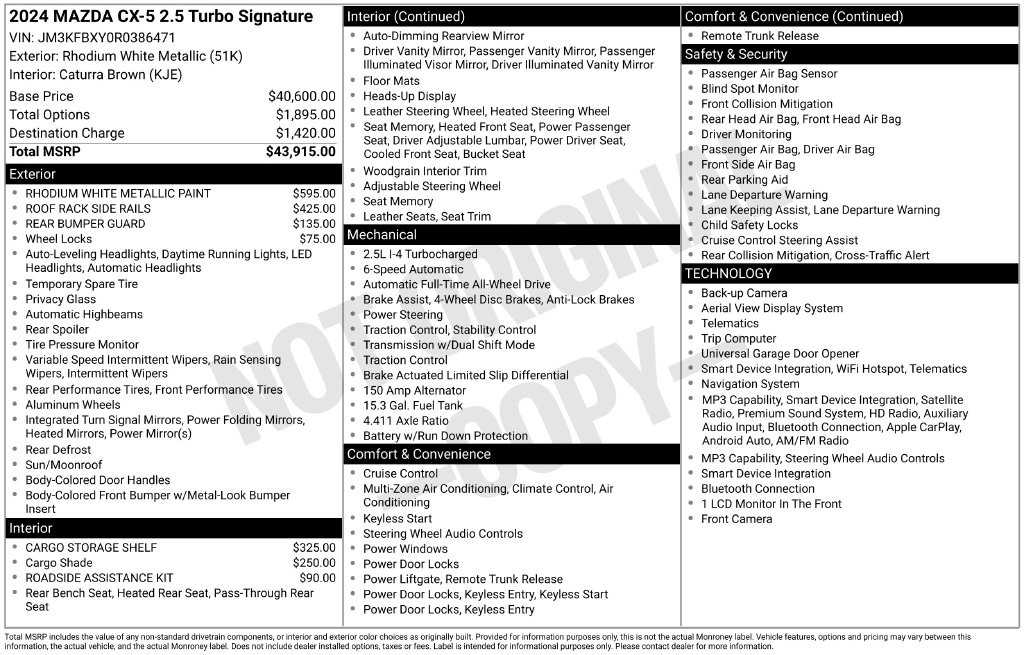 Used 2024 Mazda CX-5 2.5 Turbo Signature SUV