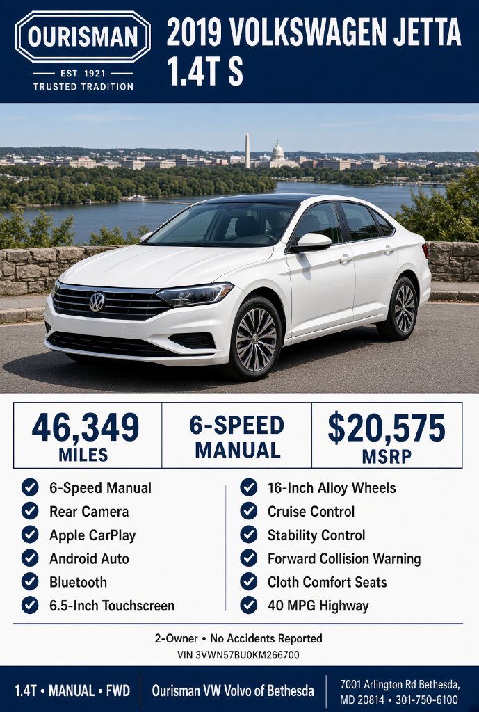 Used 2019 Volkswagen Jetta 1.4T S Sedan