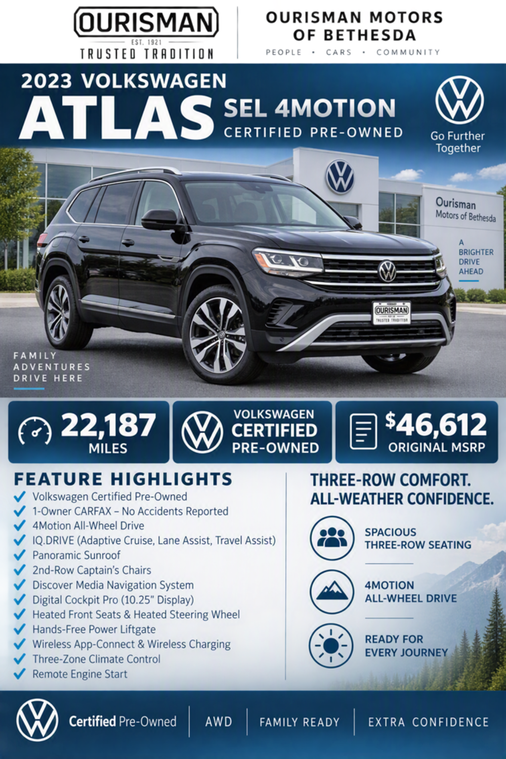 Used 2023 Volkswagen Atlas 2.0T SEL SUV