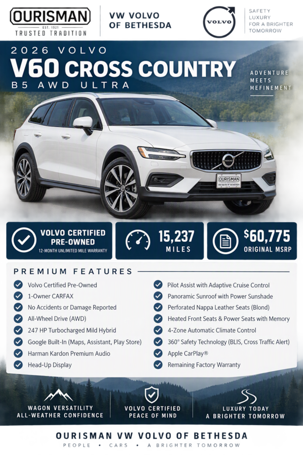 Certified 2026 Volvo V60 Cross Country B5 Ultra Wagon