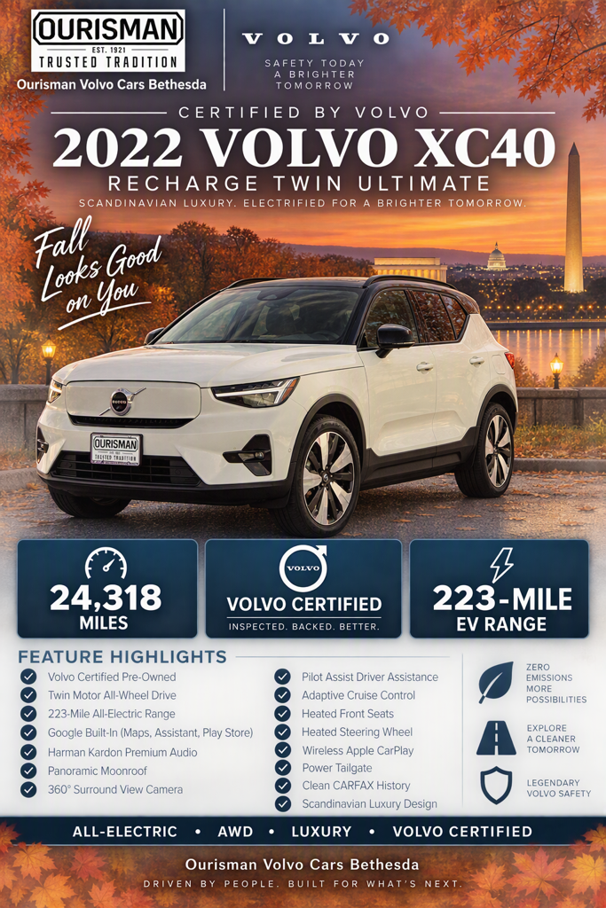 Certified 2023 Volvo XC40 Recharge Pure Electric Twin Plus SUV