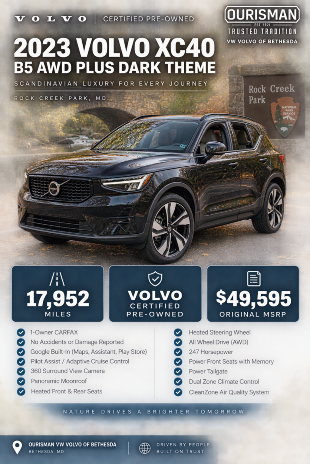 Certified 2023 Volvo XC40 B5 Plus Dark Theme SUV