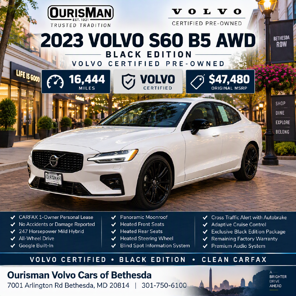 Used 2023 Volvo S60 B5 Plus Black Edition Sedan