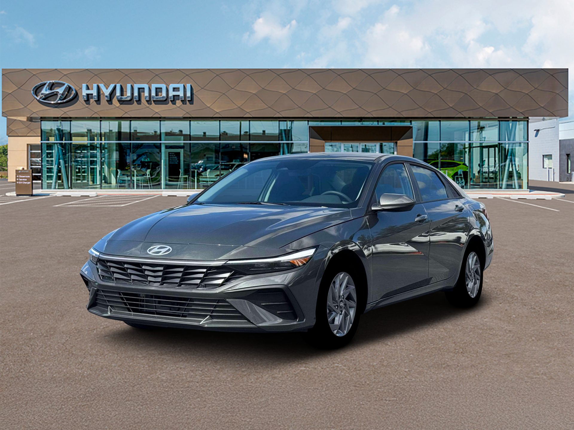 2026 Hyundai Elantra Hybrid Blue Sedan