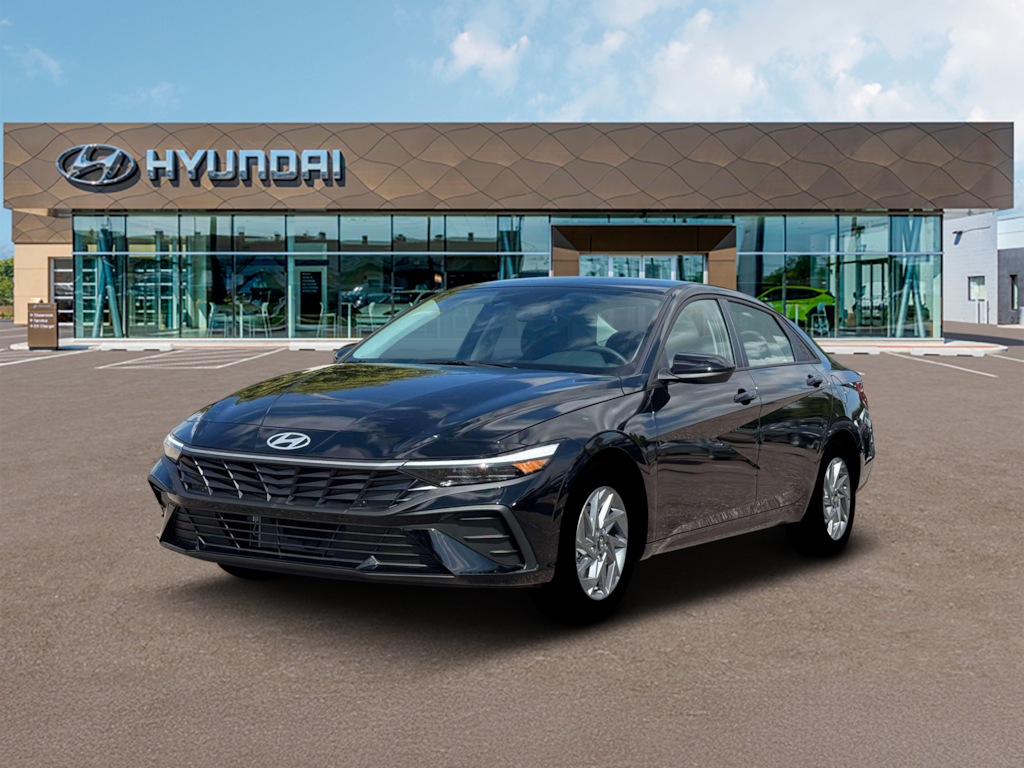 New 2026 Hyundai Elantra Hybrid Blue Sedan