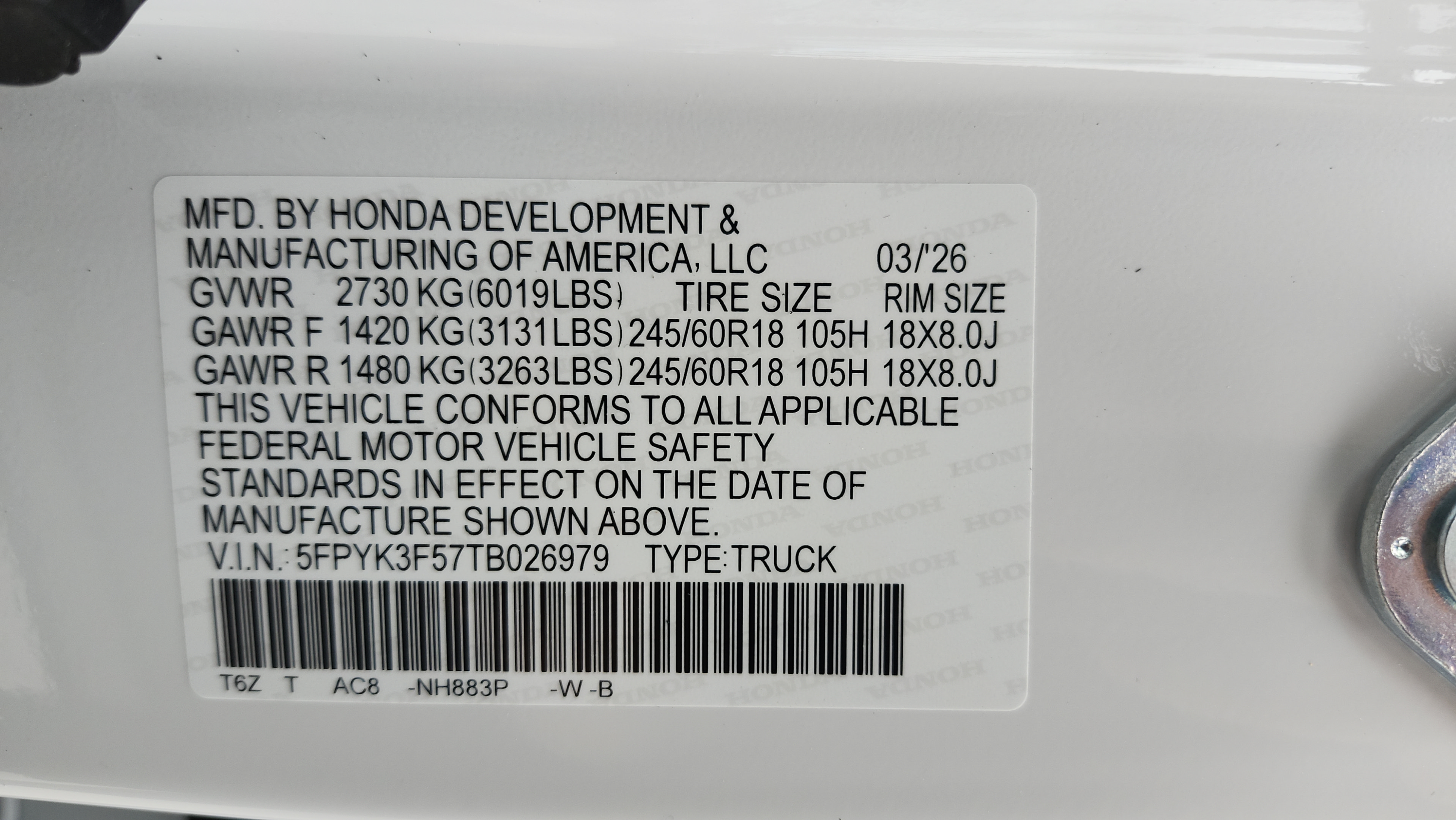 2026 Honda Ridgeline RTL - Photo 23