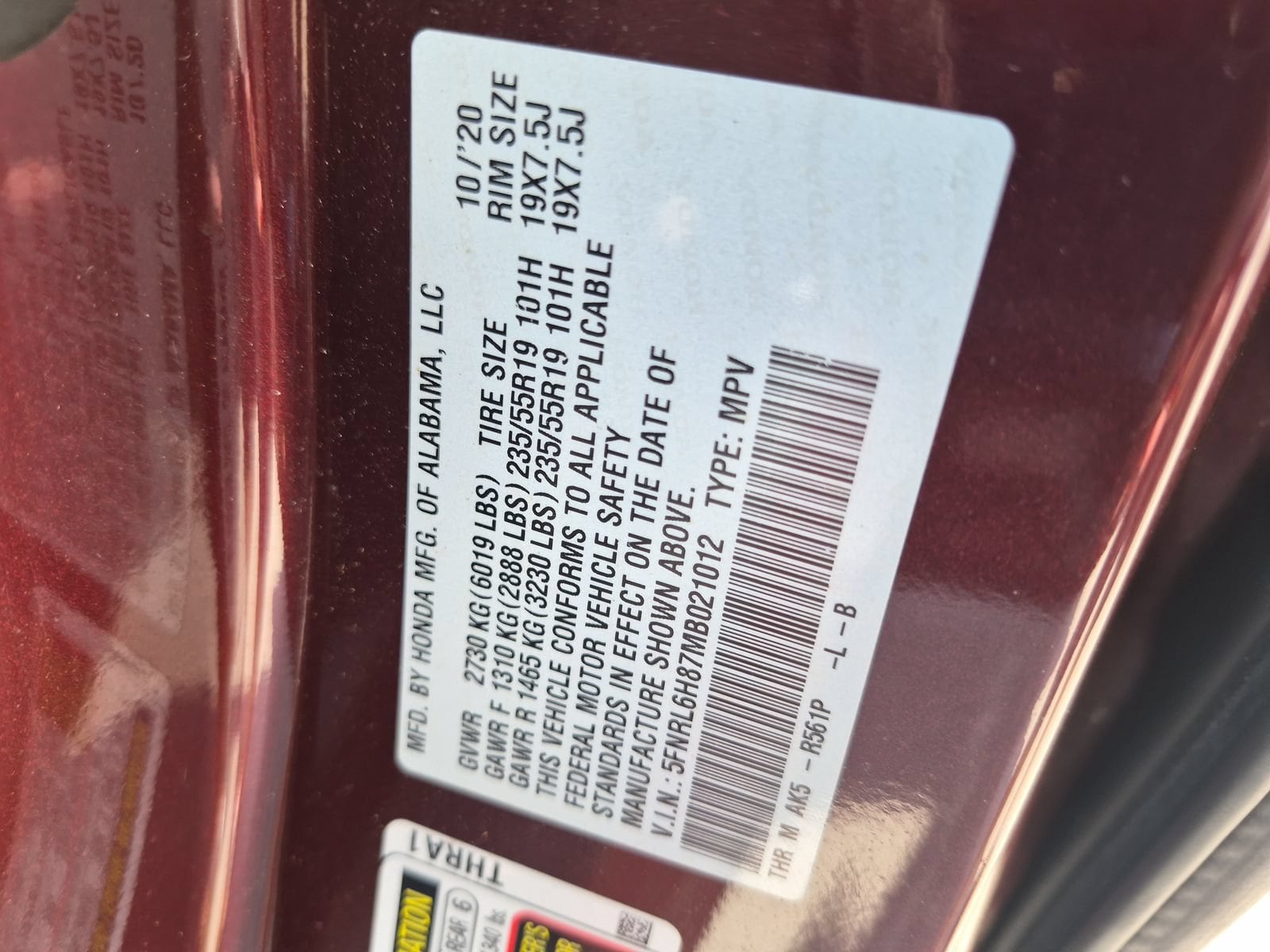 2021 Honda Odyssey Touring - Photo 23