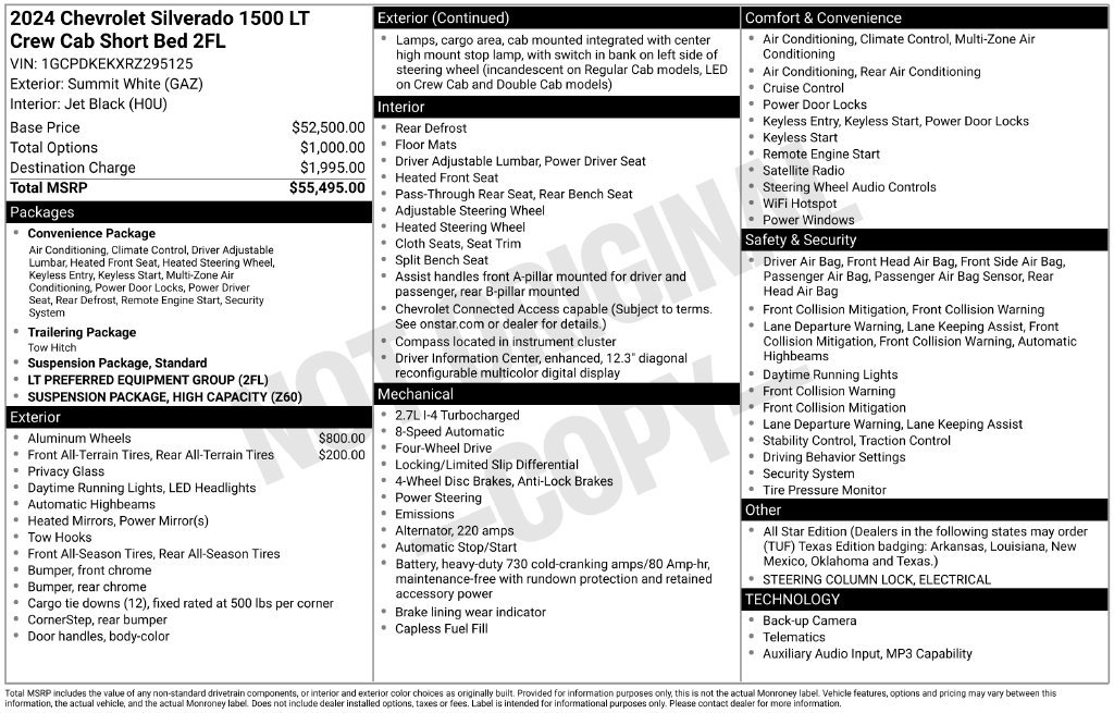 Used 2024 Chevrolet Silverado 1500 LT (2FL) Truck