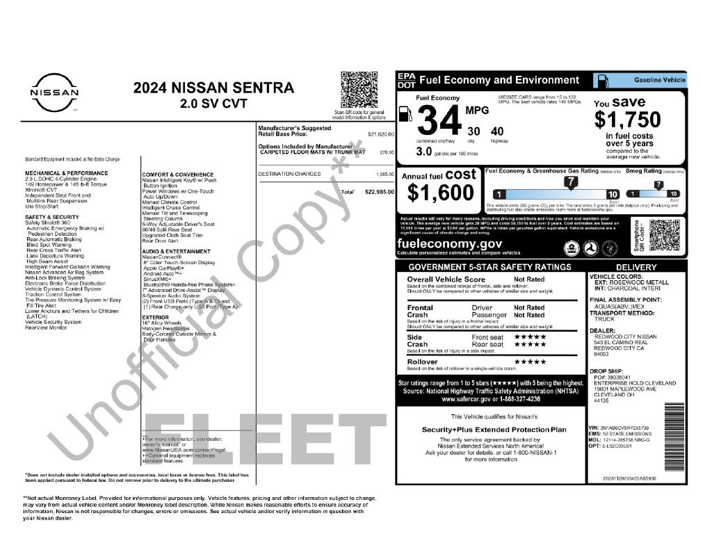 Used 2024 Nissan Sentra SV