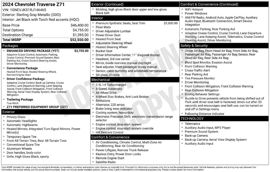 Used 2024 Chevrolet Traverse Z71 SUV