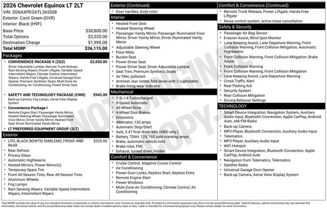 Used 2026 Chevrolet Equinox LT SUV