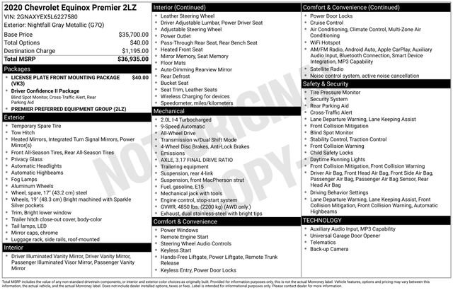 Used 2020 Chevrolet Equinox Premier SUV