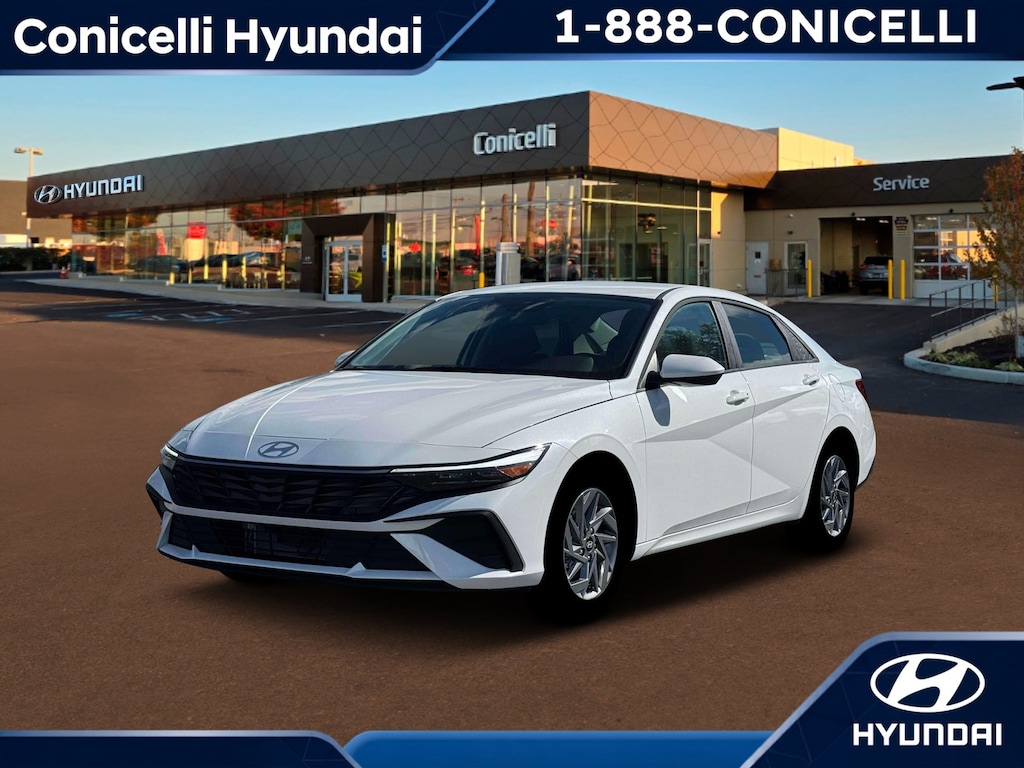 New 2026 Hyundai Elantra Hybrid Blue Sedan