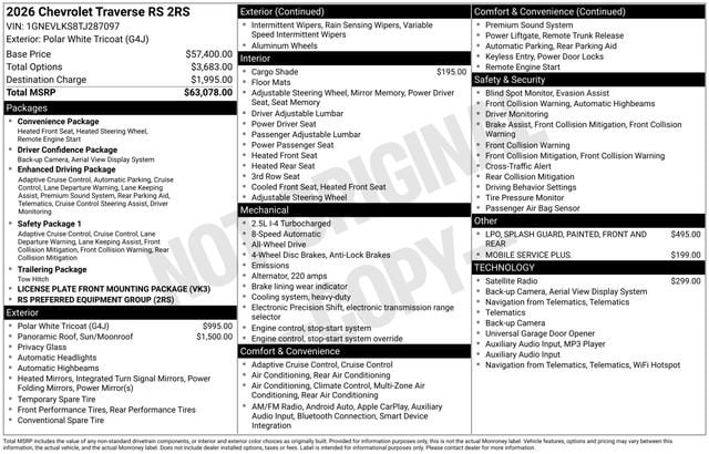 2026 Chevrolet Traverse RS - Photo 26