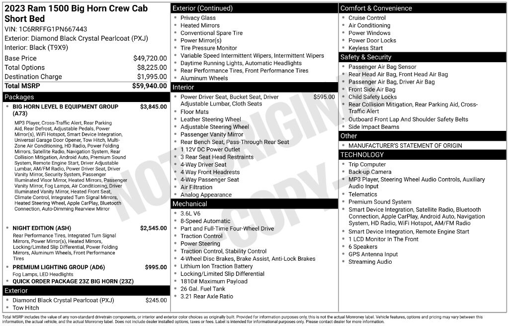Used 2023 Ram 1500 Big Horn/Lone Star Truck