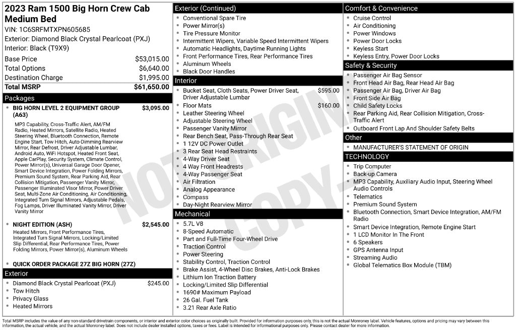 Used 2023 Ram 1500 Big Horn/Lone Star Truck
