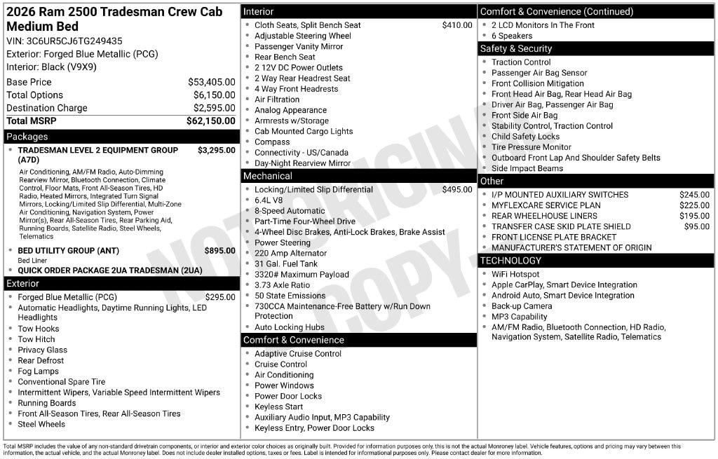 2026 RAM 2500 Tradesman - Photo 59