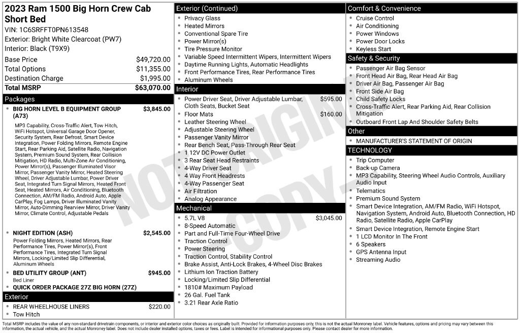 Used 2023 Ram 1500 Big Horn/Lone Star Truck