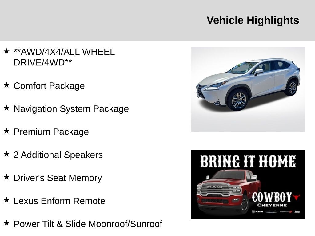 Used 2015 Lexus NX 200t SUV