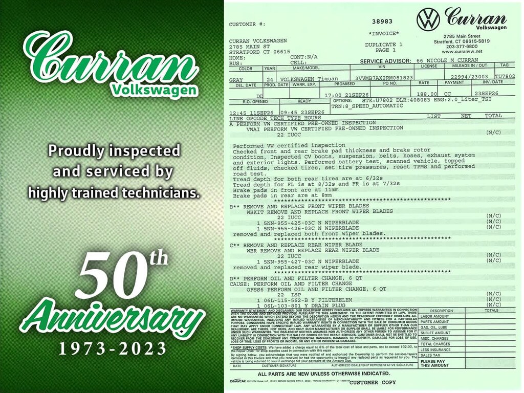 Certified 2024 Volkswagen Tiguan 2.0T SE SUV