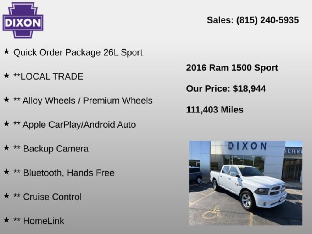 Used 2016 Ram 1500 Sport Truck