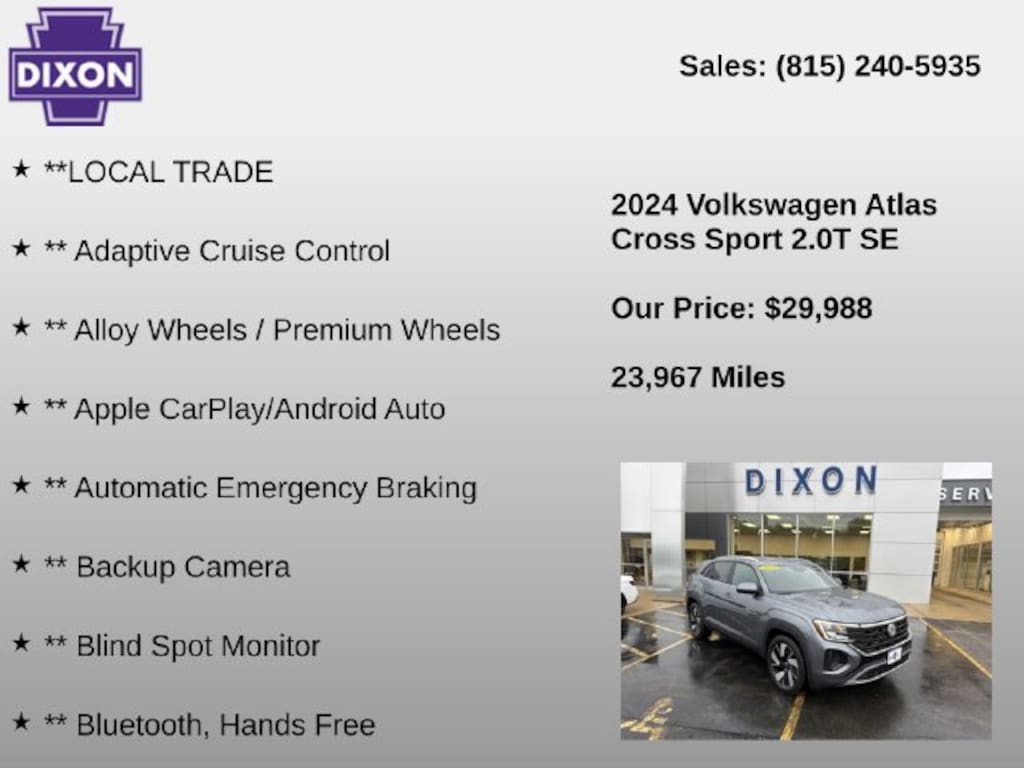 Used 2024 Volkswagen Atlas Cross Sport 2.0T SE w/Technology SUV