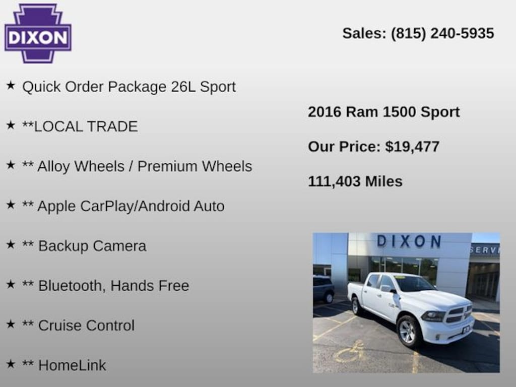 Used 2016 Ram 1500 Sport Truck