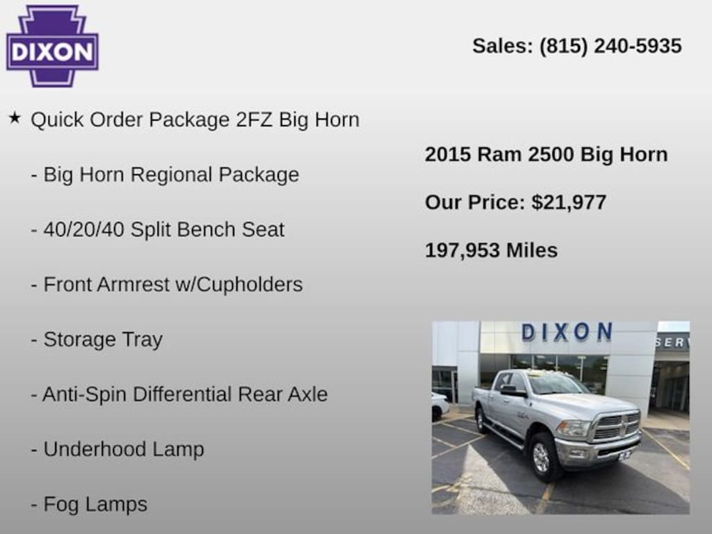 Used 2015 Ram 2500 Big Horn Truck