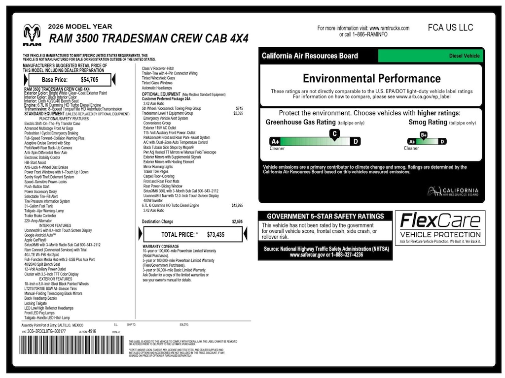 New 2026 Ram 3500 Tradesman Pickup