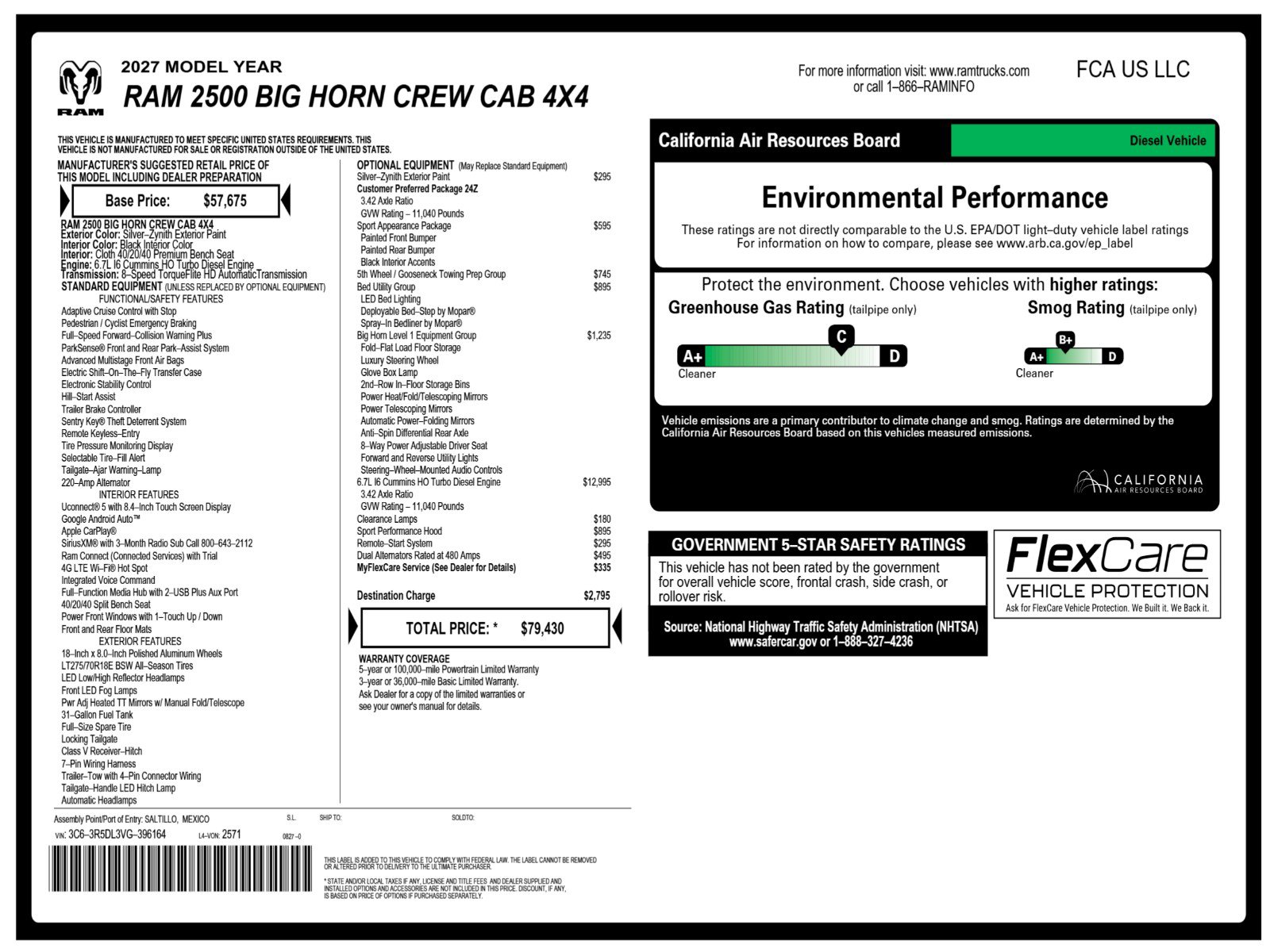 New 2027 Ram 2500 Big Horn Pickup