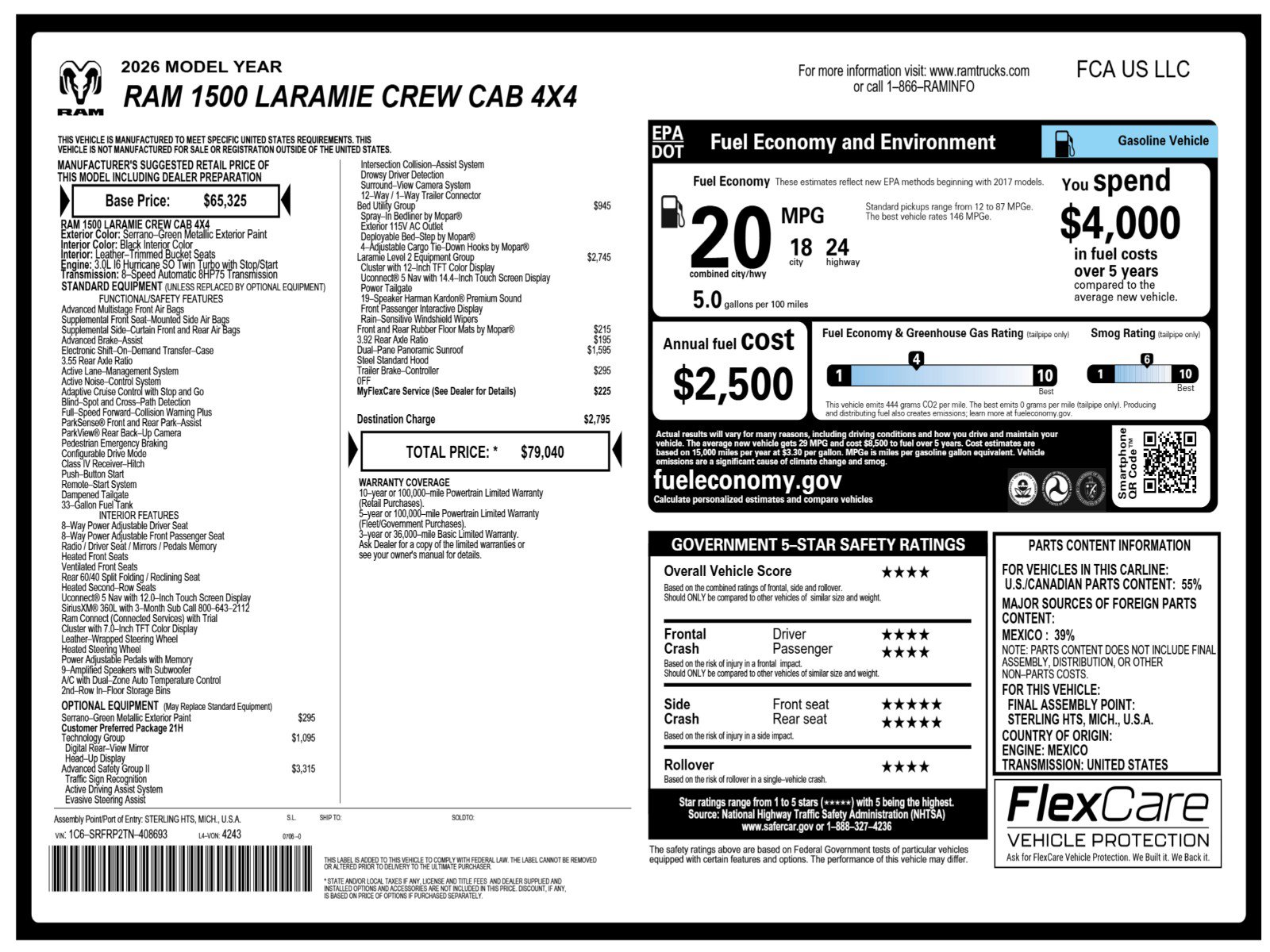 New 2026 Ram 1500 Laramie Pickup