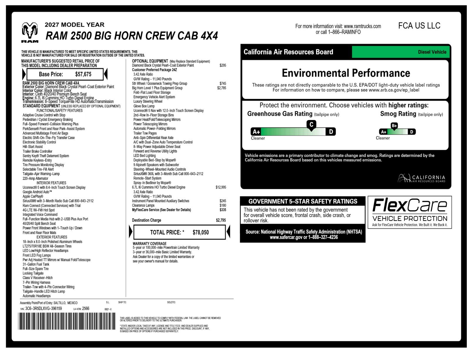 New 2027 Ram 2500 Big Horn Pickup