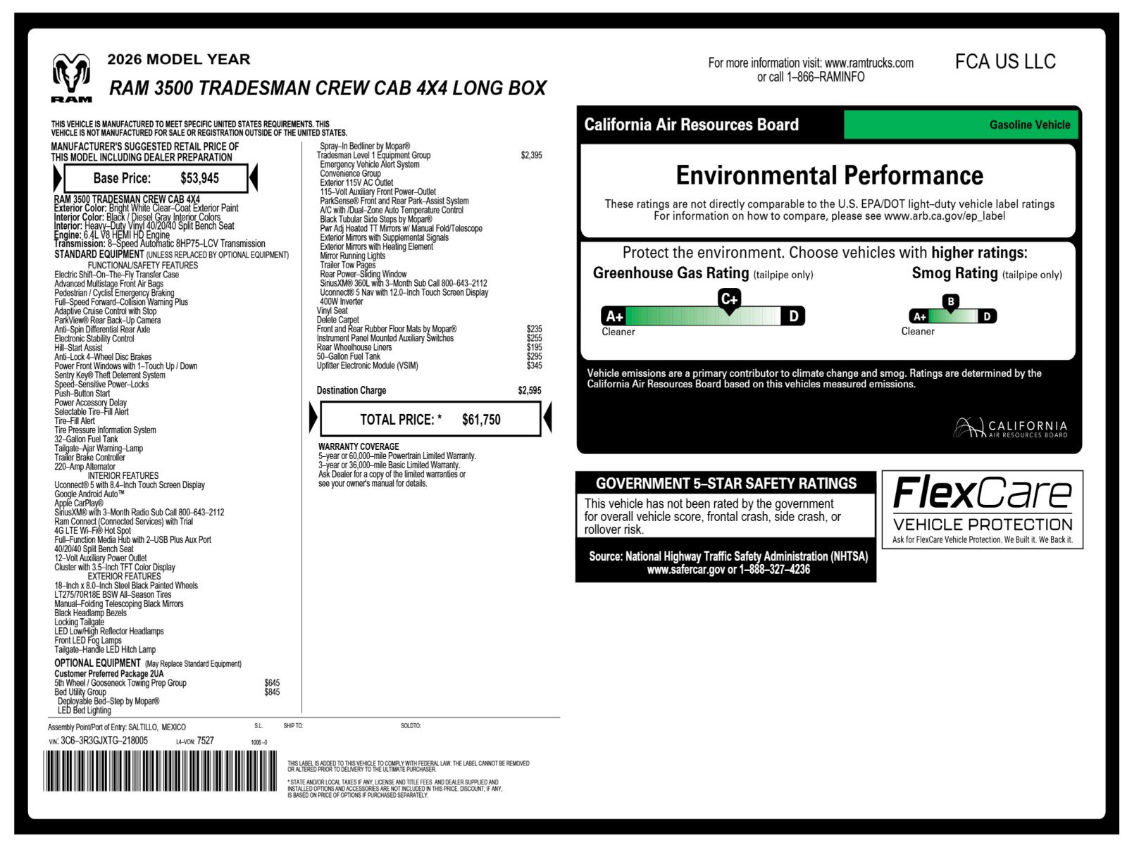 New 2026 Ram 3500 Tradesman Pickup