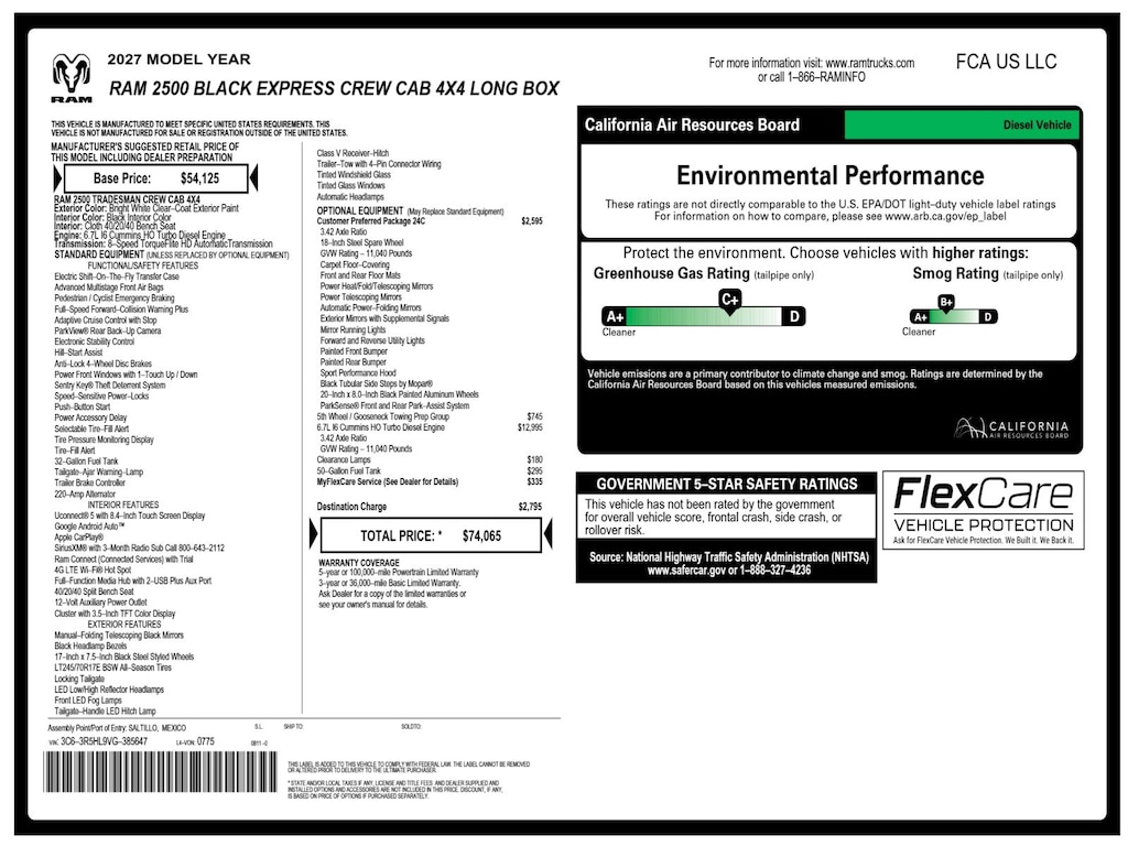 New 2027 Ram 2500 Tradesman Pickup
