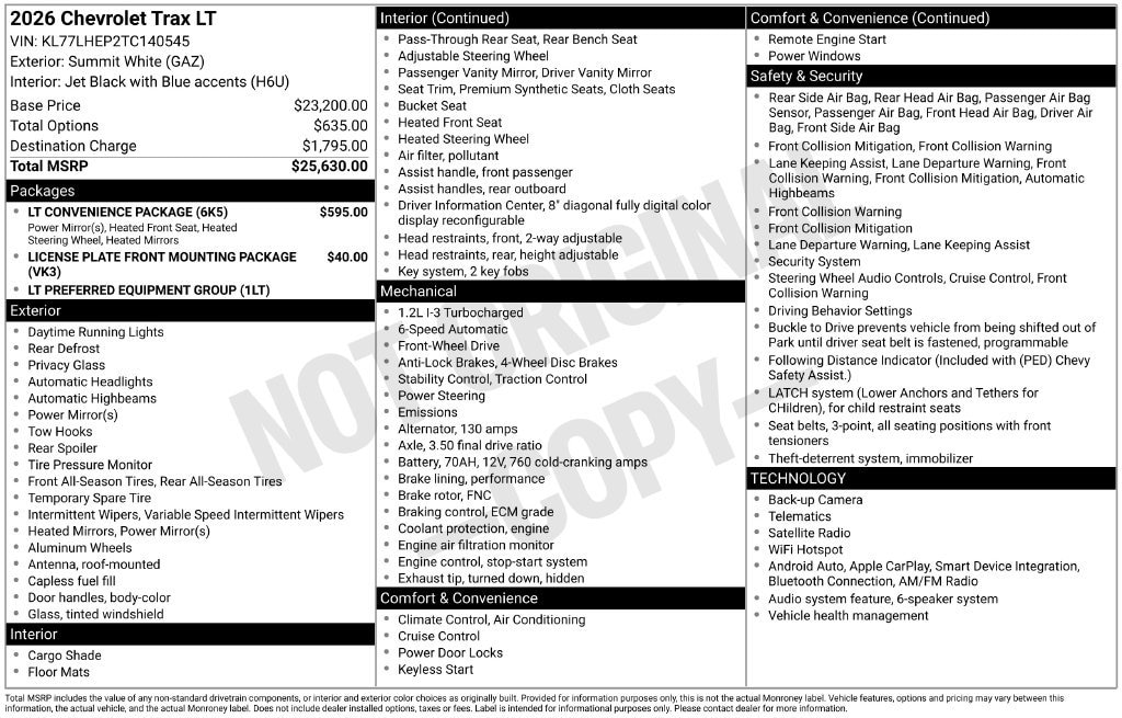 2026 Chevrolet Trax LT - Photo 34