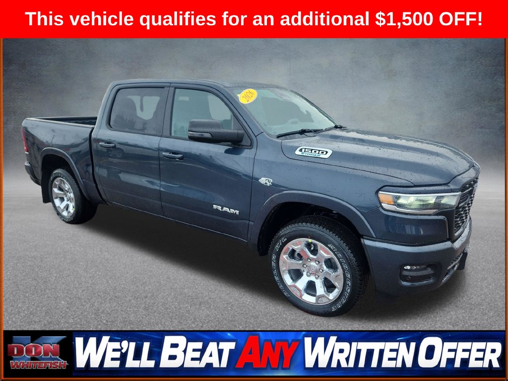 New 2026 Ram 1500 BIG HORN CREW CAB 4X4 5'7 BOX Pickup for sale in Whitefish, MT
